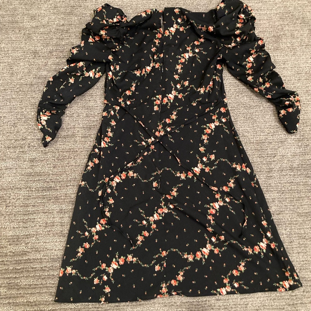 Black floral babydoll dress